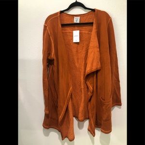 Spirit Sun Stanford University Waterfall Cardigan Size XL Carrot Color